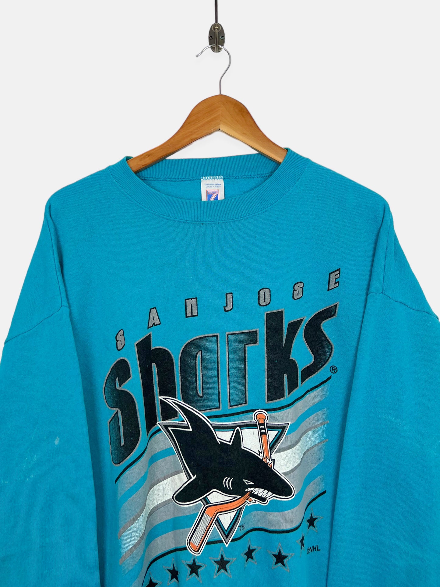 90's San Jose Sharks NHL USA Made Vintage Sweatshirt Size M-L