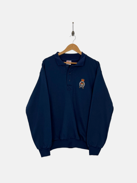 90's York Regional Police Canada Made Embroidered Vintage Collared Sweatshirt Size 10-12