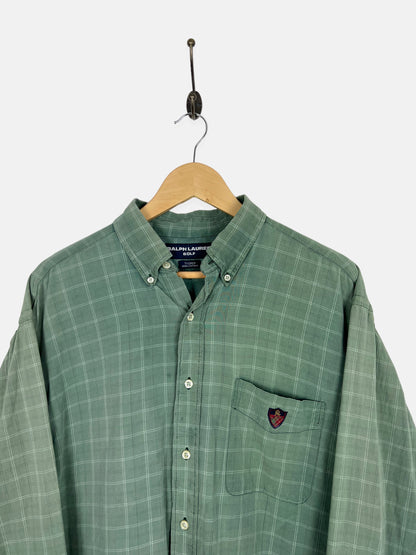 90's Ralph Lauren Golf Embroidered Vintage Button-Up Shirt Size L-XL