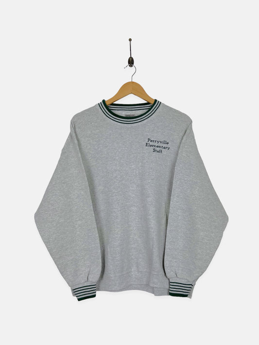 90's Perryville Elementary Staff Embroidered Vintage Sweatshirt Size L