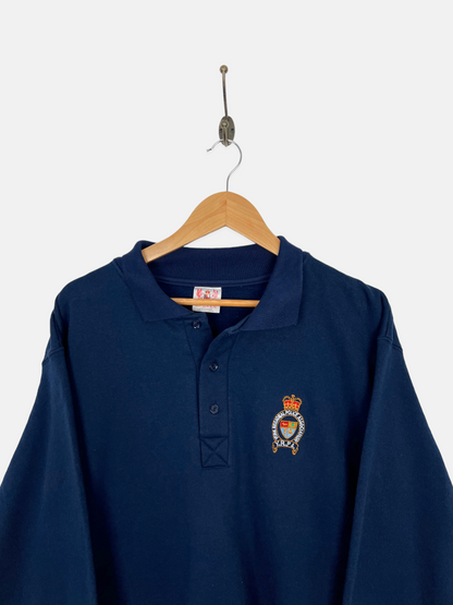 90's York Regional Police Canada Made Embroidered Vintage Collared Sweatshirt Size 10-12