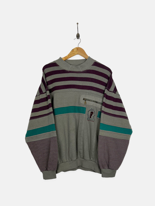 90's Basic Editions Embroidered Vintage High-Neck Sweatshirt Size M-L