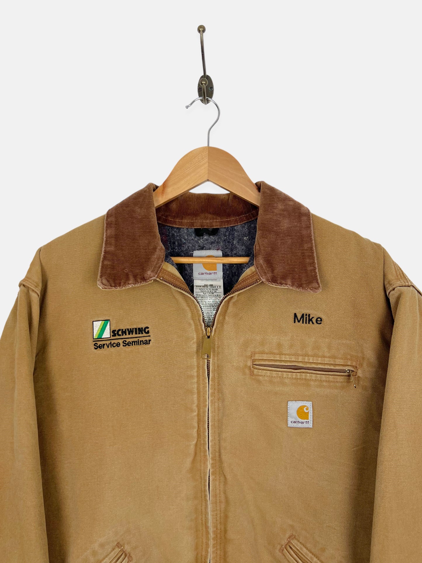 90's Carhartt Heavy Duty Lined Vintage Corduroy Collar Jacket Size L-XL