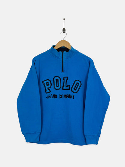 90's Polo Jeans Co Ralph Lauren Embroidered Vintage Quarterzip Sweatshirt Size 10-12