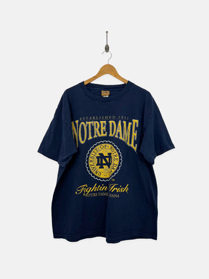 90's Notre Dame University USA Made Vintage T-Shirt Size XL