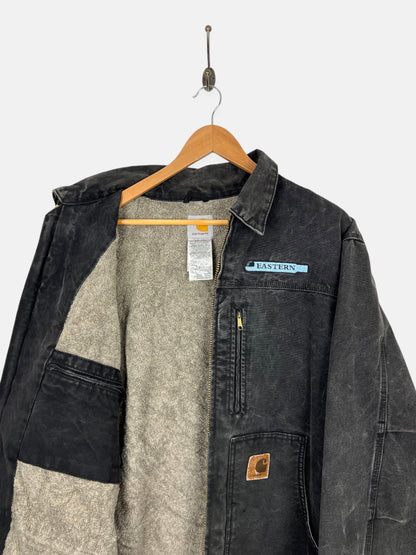 90's Carhartt Heavy Duty Sherpa Lined Embroidered Vintage Jacket Size XL