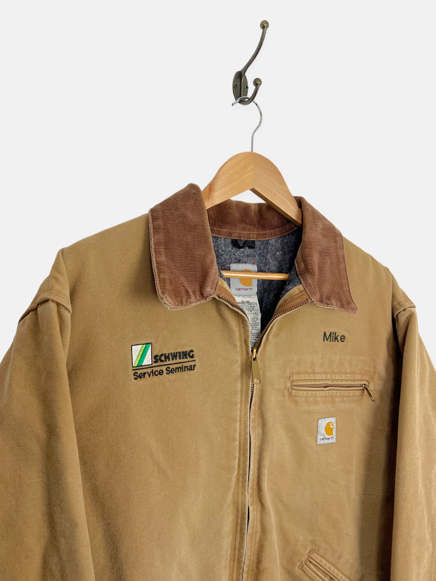 90's Carhartt Heavy Duty Lined Vintage Corduroy Collar Jacket Size L-XL