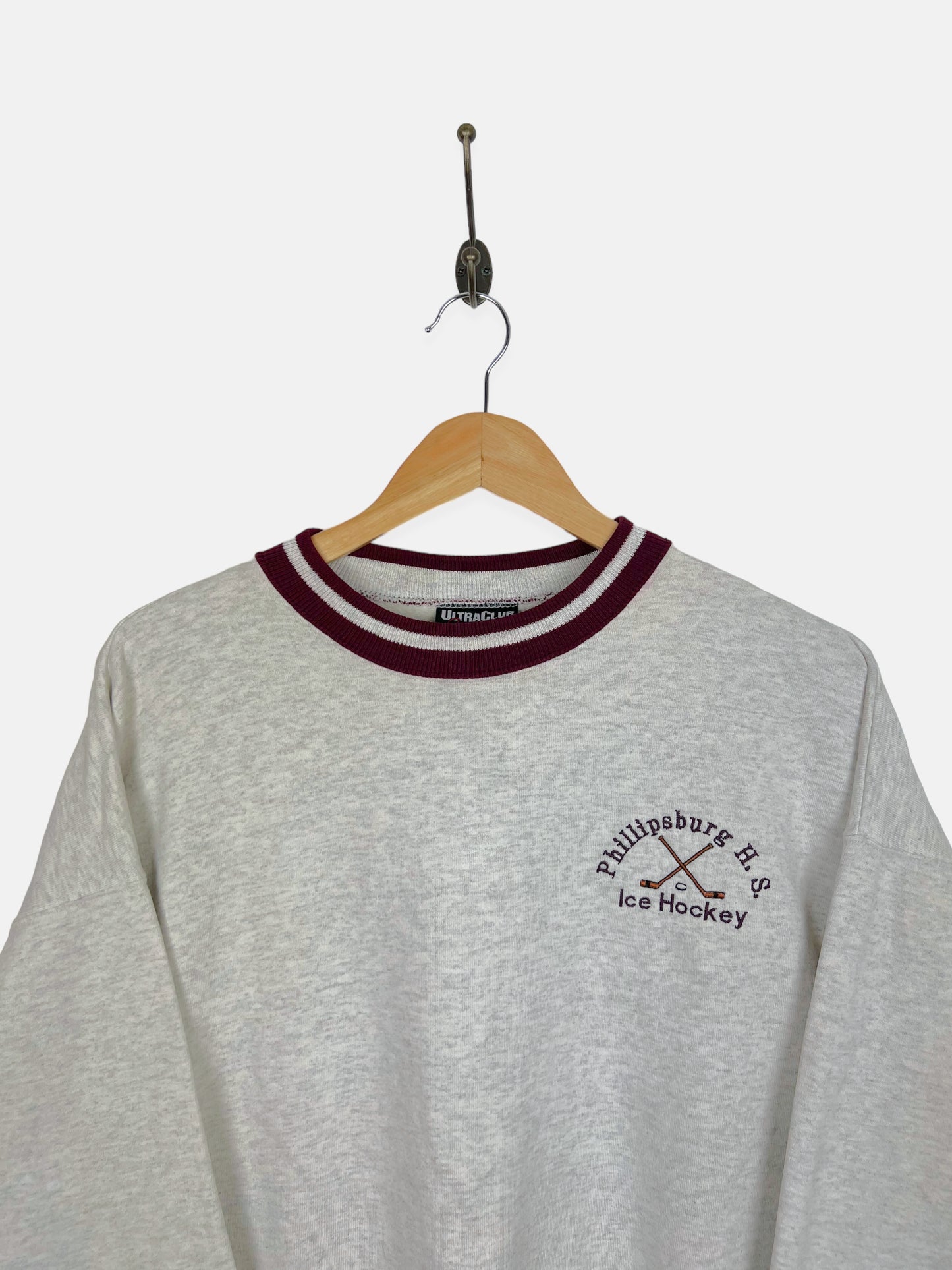 90's Phillipsburg Ice Hockey USA Made Embroidered Vintage Sweatshirt Size XL