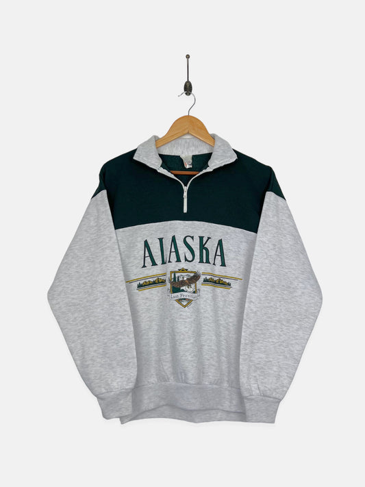 90'S Alaska USA Made Vintage Quarterzip Sweatshirt Size 10