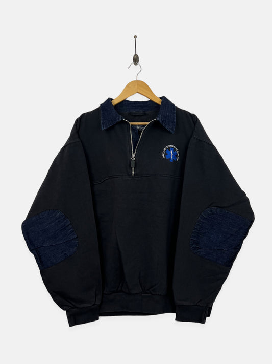 90's Oakland Community College Embroidered Vintage Quarterzip Sweatshirt Size XL