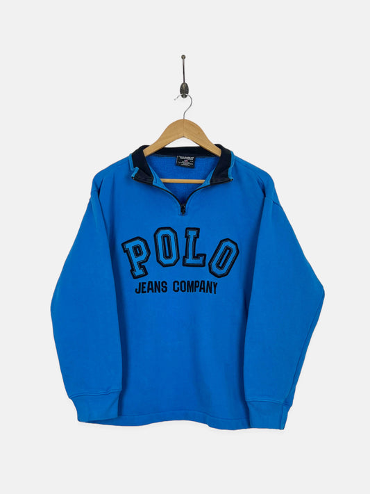 90's Polo Jeans Co Ralph Lauren Embroidered Vintage Quarterzip Sweatshirt Size 10-12