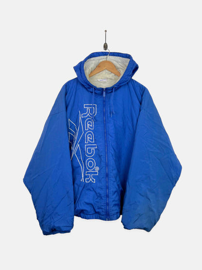 90's Reebok Embroidered Vintage Jacket with Hood Size L-XL