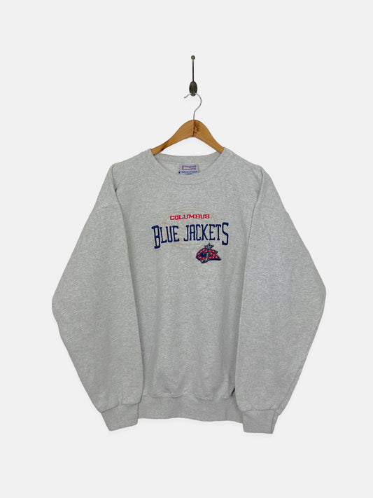 90's Columbus Blue Jackets NHL USA Made Embroidered Vintage Sweatshirt Size M
