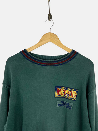 90's Team Meeting Italy Made Embroidered Vintage Lightweight Sweatshirt Size M
