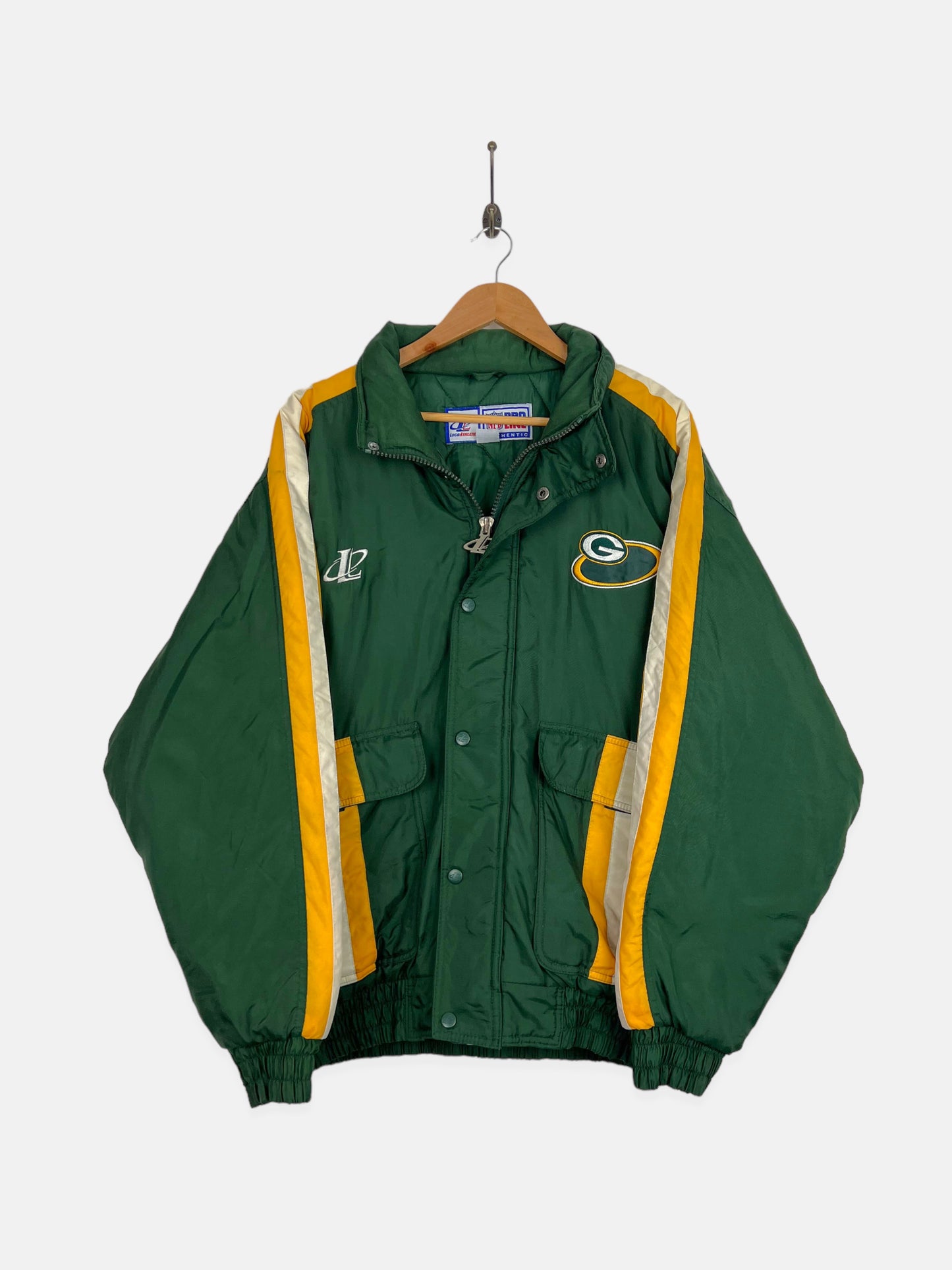 90's Green Bay Packers NFL Embroidered Puffer Jacket Size L