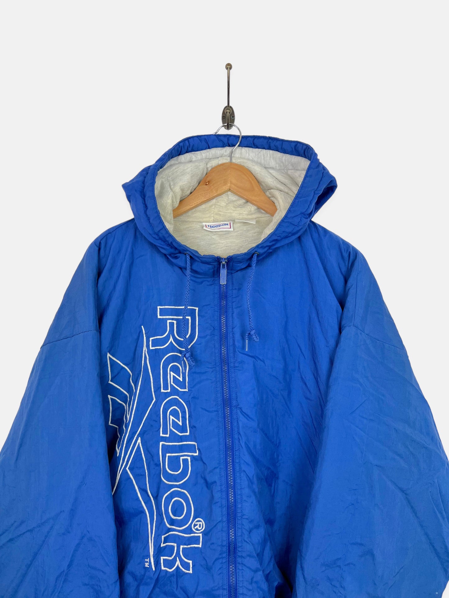 90's Reebok Embroidered Vintage Jacket with Hood Size L-XL