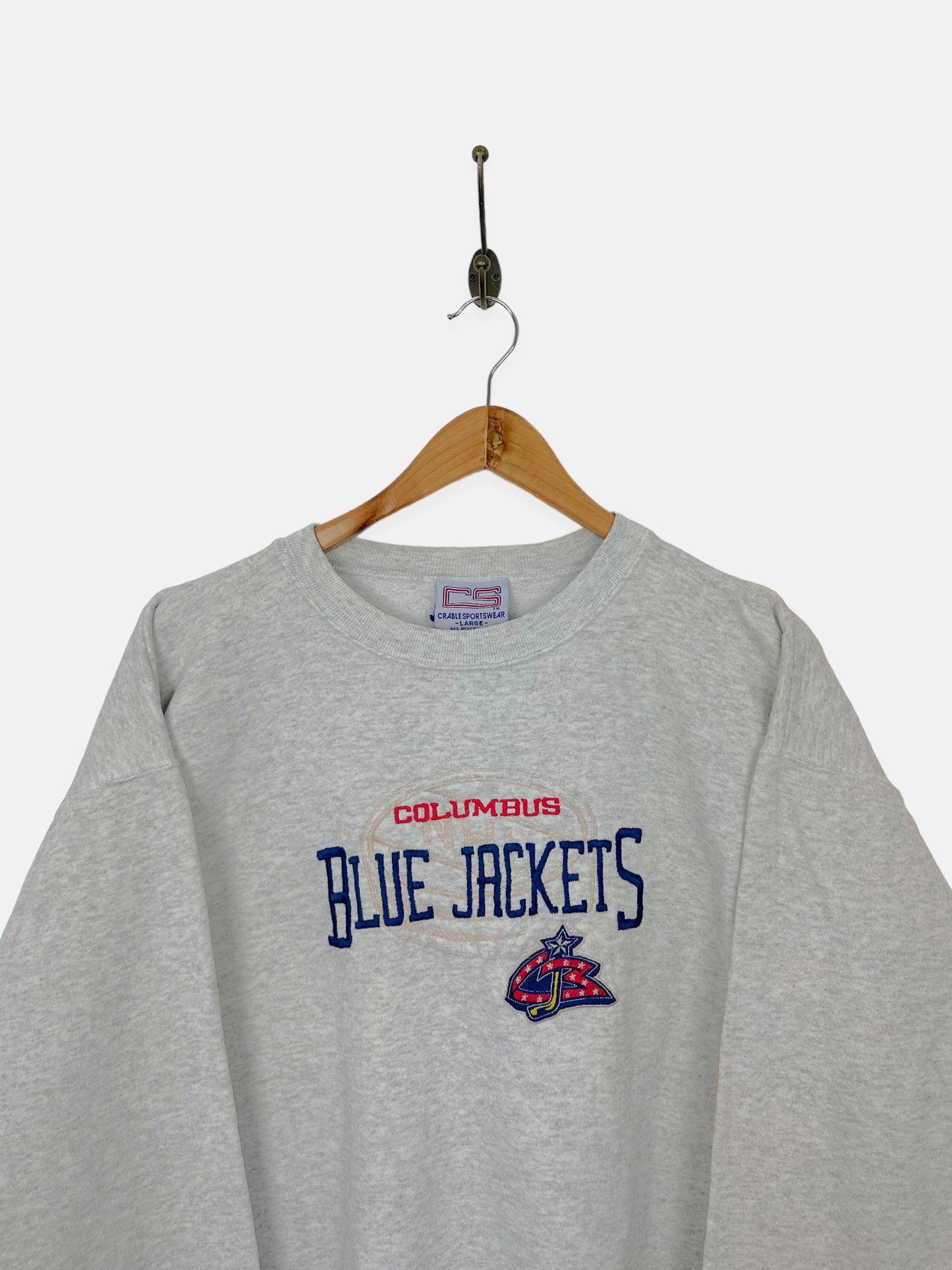 90's Columbus Blue Jackets NHL USA Made Embroidered Vintage Sweatshirt Size M