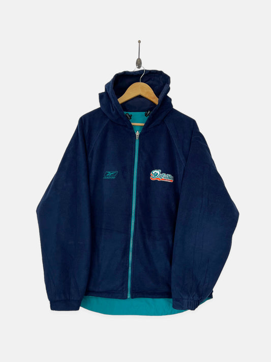 90's Miami Dolphins Reversible Embroidered Vintage Jacket with Hood Size M-L