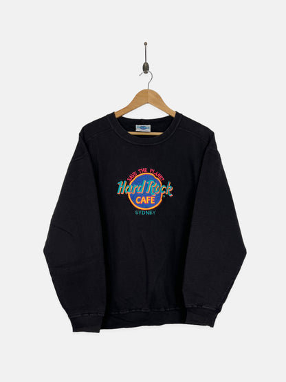 90's Hard Rock Cafe Sydney Australia Made Embroidered Vintage Sweatshirt Size 14-16