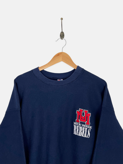 90's Ole Miss Rebels USA Made Embroidered Vintage Sweatshirt XL