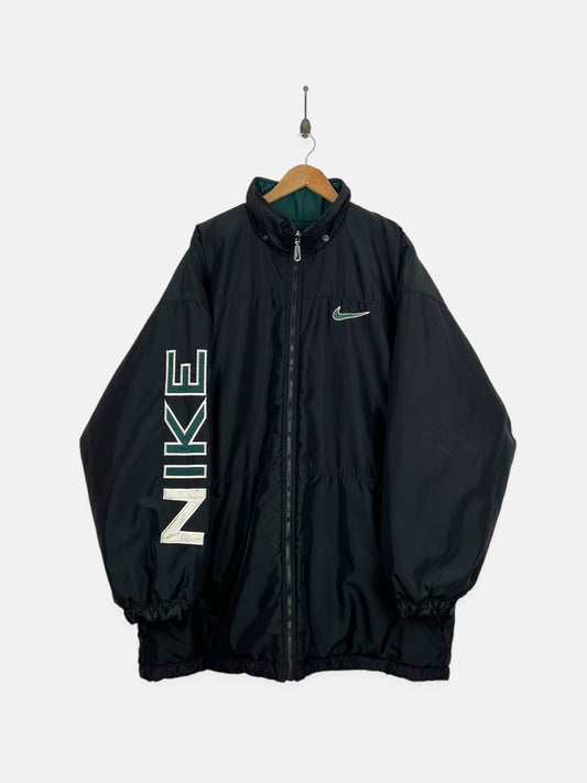 90's Reversible Nike Embroidered Long Jacket Size XL-2XL