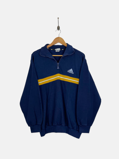 90's Adidas Embroidered Vintage Quarterzip Sweatshirt Size M