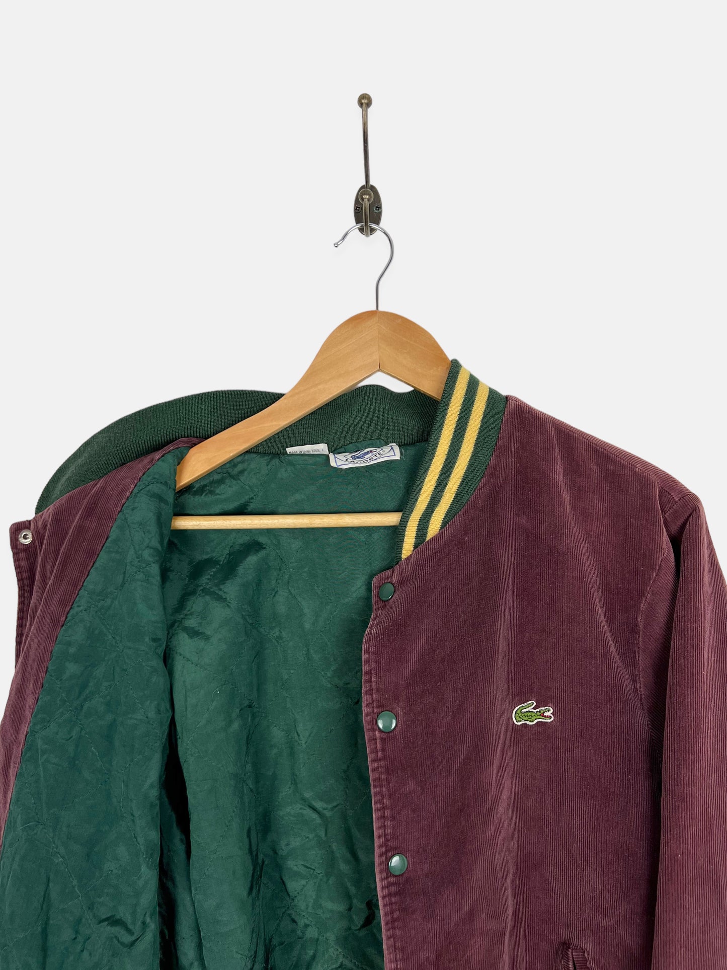 90's Lacoste Embroidered Corduroy Jacket Size 14