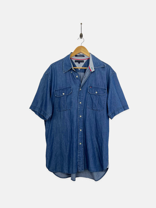 90's Tommy Hilfiger Embroidered Vintage Button Up Shirt Size L-XL