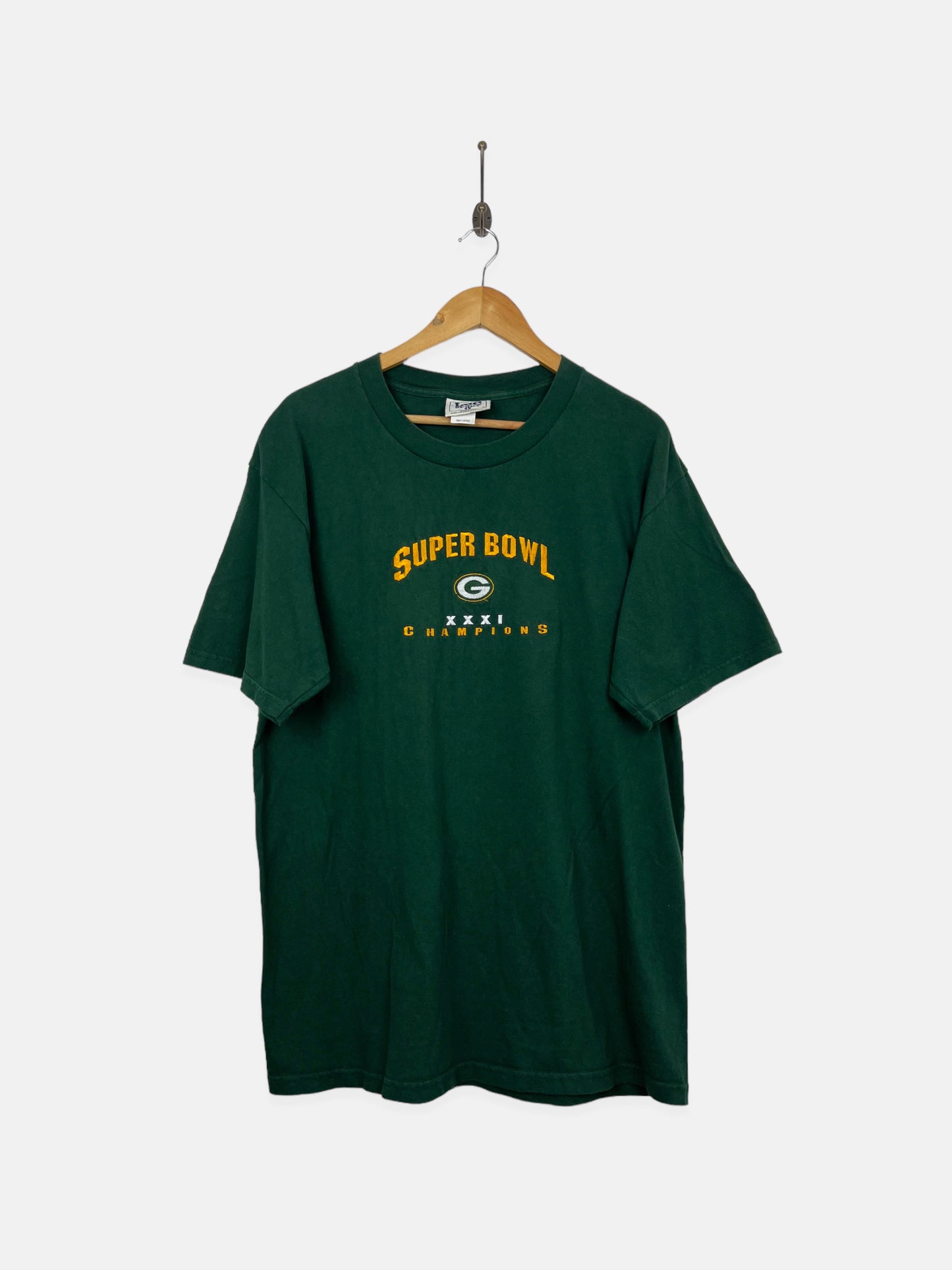 90's Green Bay Packers NFL USA Made Embroidered Vintage T-Shirt Size L