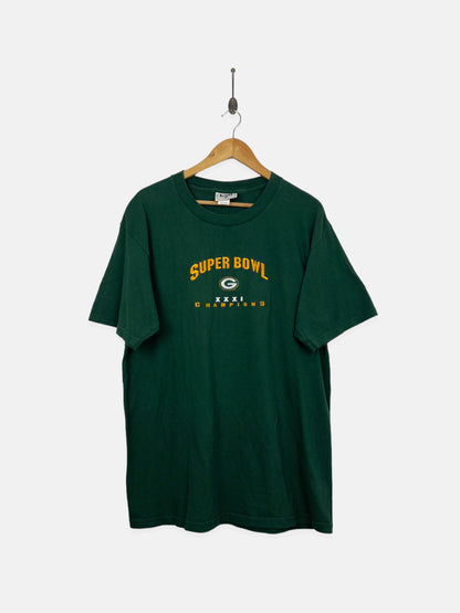 90's Green Bay Packers NFL USA Made Embroidered Vintage T-Shirt Size L