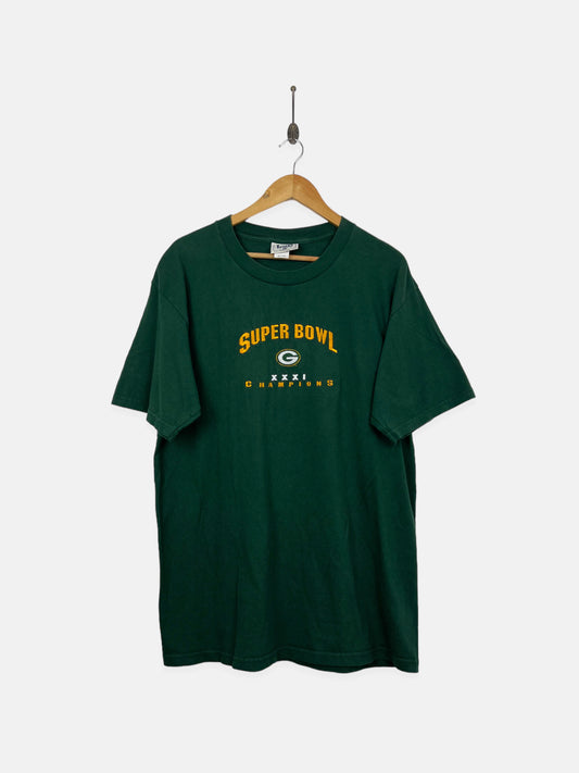 90's Green Bay Packers NFL USA Made Embroidered Vintage T-Shirt Size L