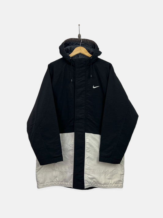 90's Nike Embroidered Vintage Trench Jacket with Hood Size XL