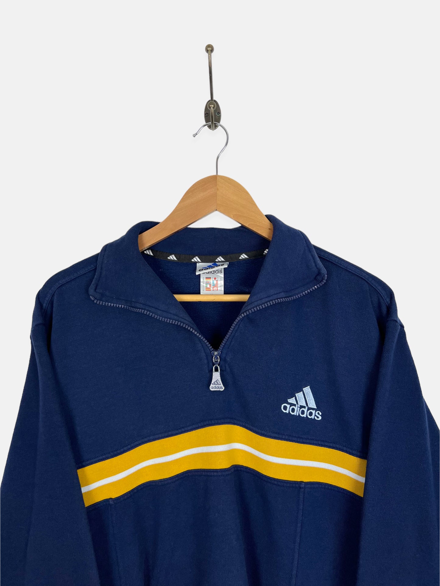 90's Adidas Embroidered Vintage Quarterzip Sweatshirt Size M