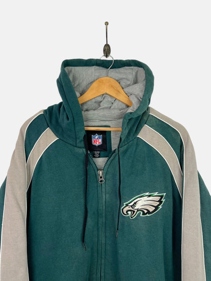 90's Philedelphia Eagles NFL Embroidered Vintage Jacket with Hood Size 4XL