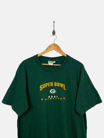 90's Green Bay Packers NFL USA Made Embroidered Vintage T-Shirt Size L