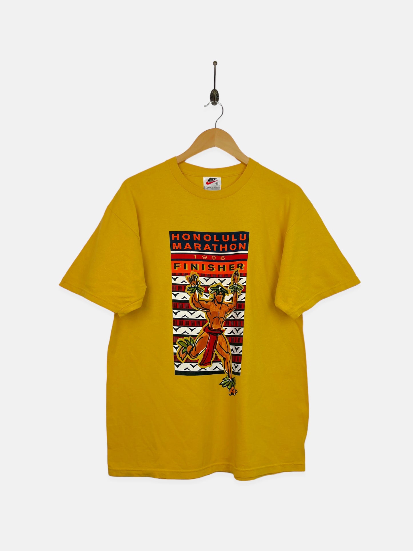 1996 Nike Honolulu Marathon Finisher USA Made Vintage T-Shirt Size M-L