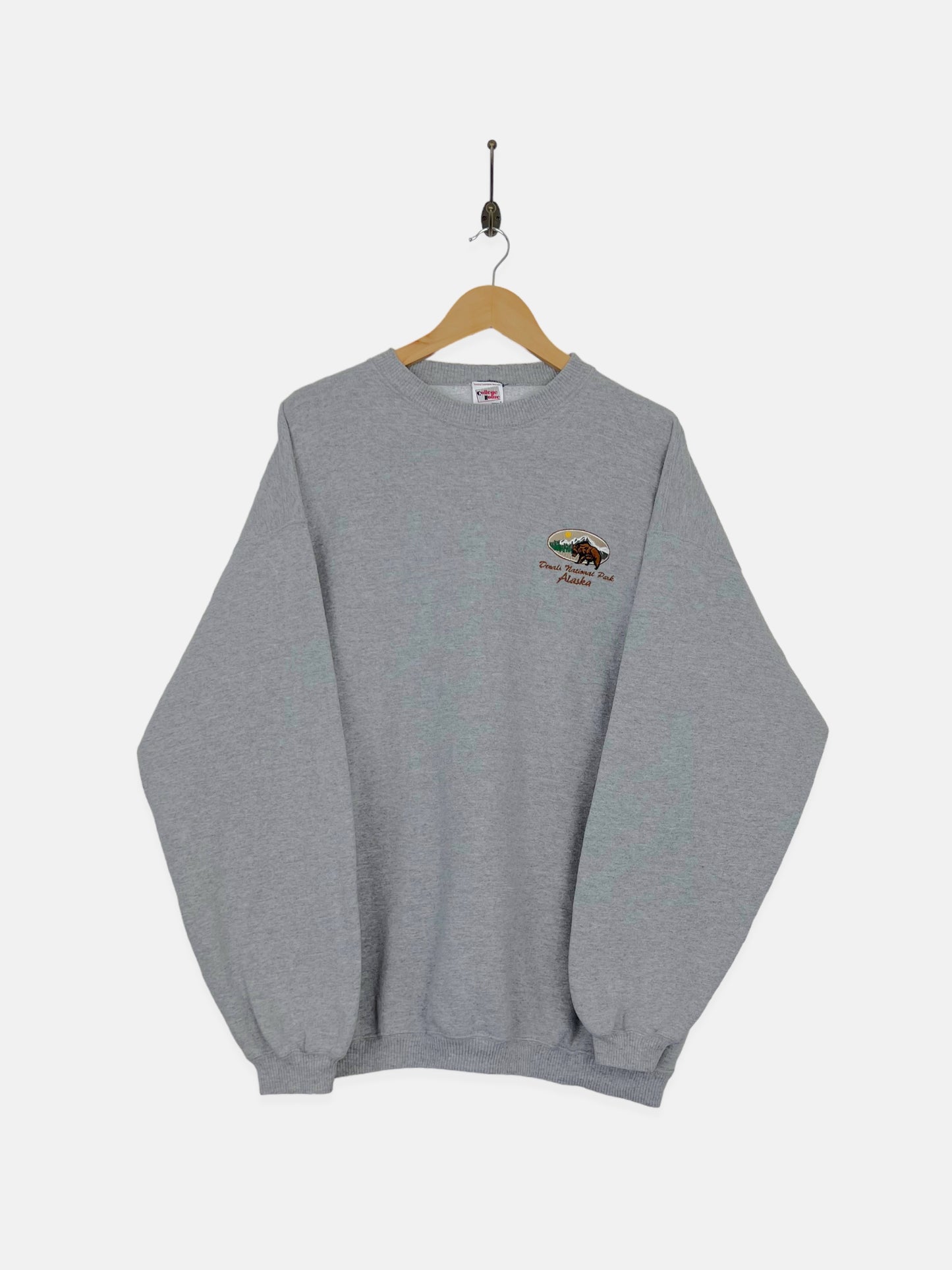90's Denali National Park Alaska USA Made Embroidered Vintage Sweatshirt Size XL-2XL