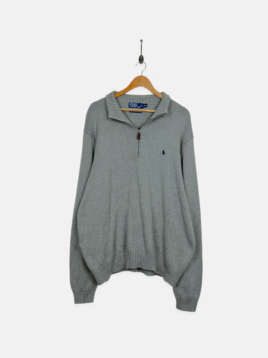 90's Ralph Lauren Embroidered Vintage Quarterzip Sweatshirt Size 2XL