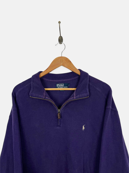 90's Ralph Lauren Embroidered Vintage Quarterzip Sweatshirt Size XL