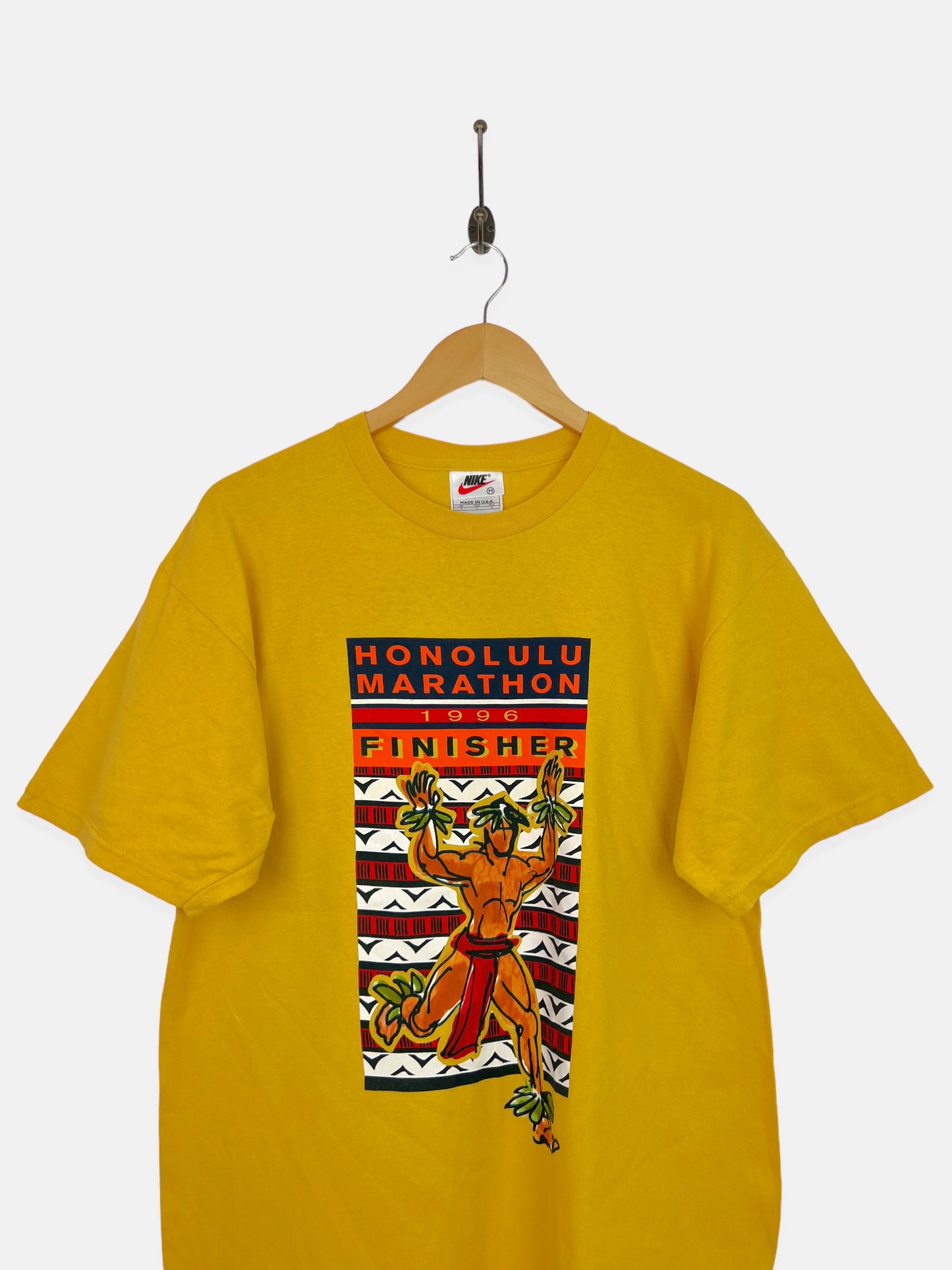 1996 Nike Honolulu Marathon Finisher USA Made Vintage T-Shirt Size M-L