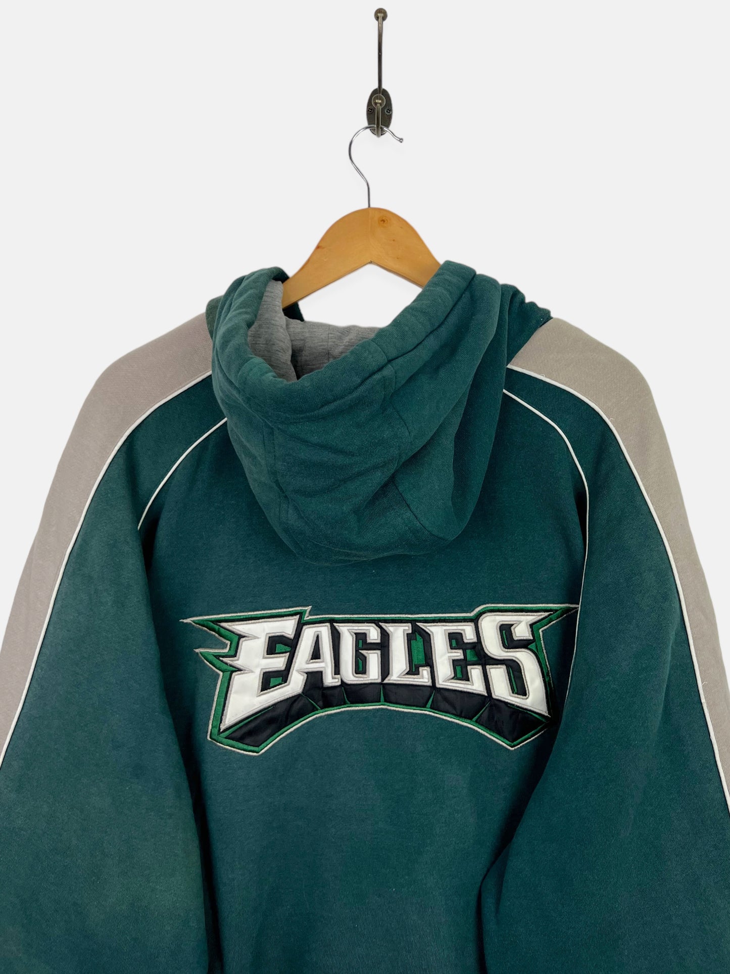 90's Philedelphia Eagles NFL Embroidered Vintage Jacket with Hood Size 4XL