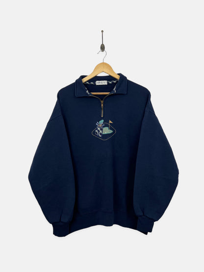 90's Golf Embroidered Vintage Quarterzip Sweatshirt Size M