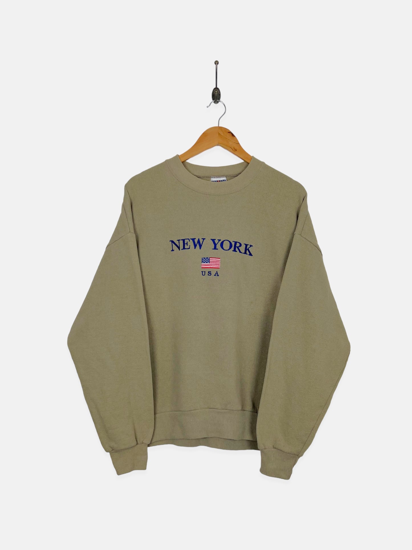 90's New York USA Embroidered Vintage Sweatshirt Size M-L