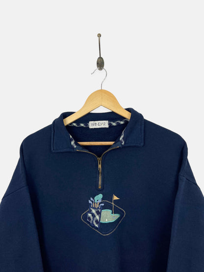 90's Golf Embroidered Vintage Quarterzip Sweatshirt Size M