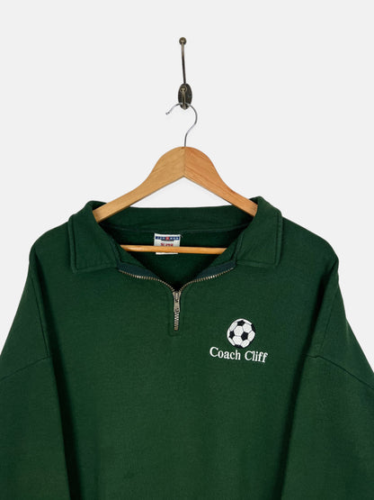 90's Coach Cliff Embroidered Vintage Quarterzip Sweatshirt Size XL