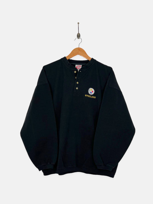 90's Pittsburgh Steelers NFL Embroidered Vintage Sweatshirt Size L-XL