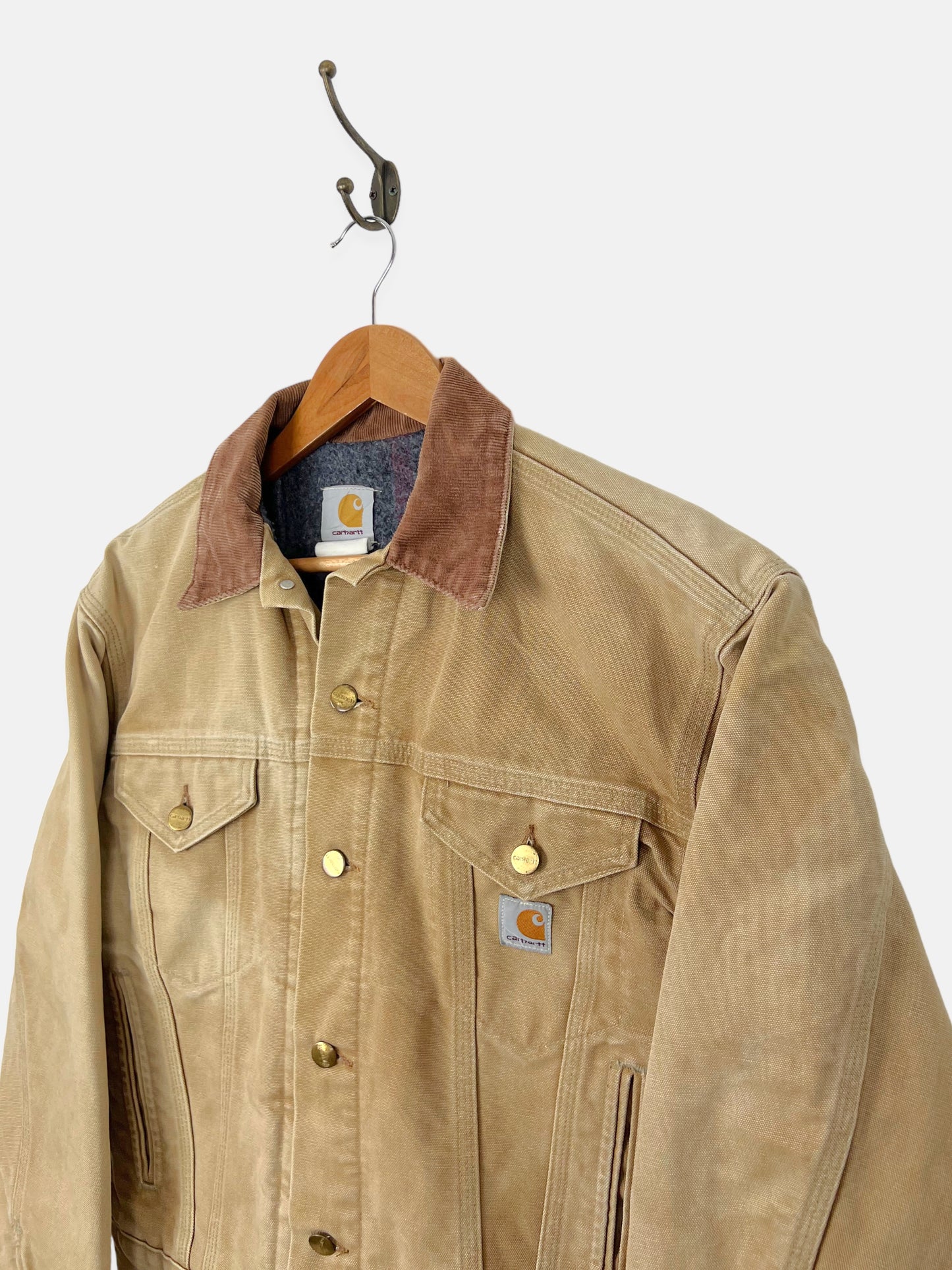 90's Carhartt Heavy Duty Vintage Corduroy Collar Jacket Size 10