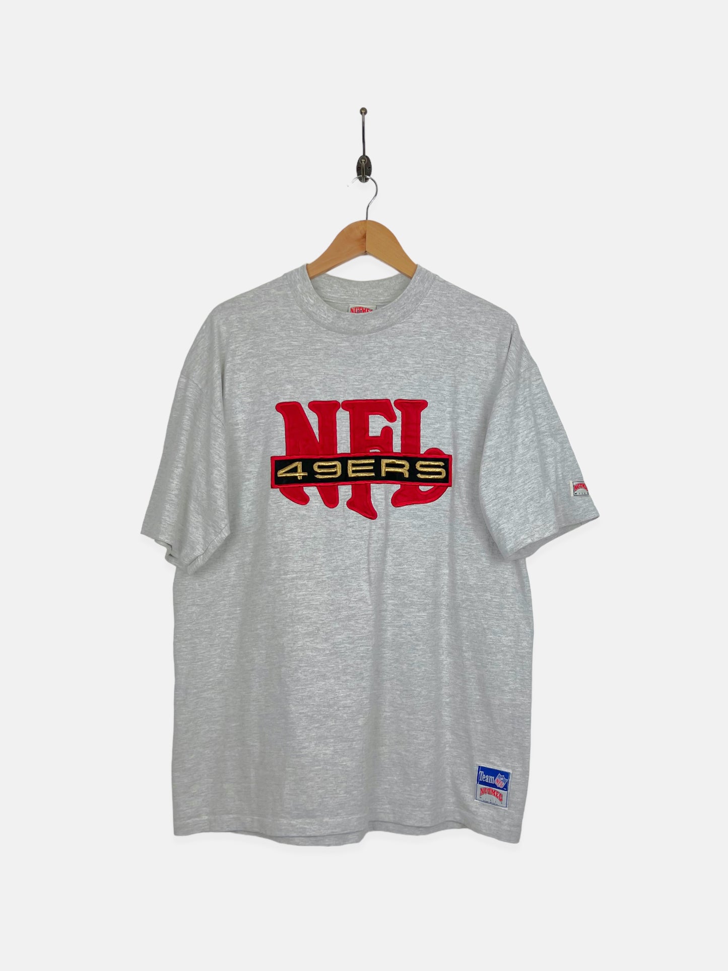 90's San Francisco 49ers NFL USA Made Embroidered Vintage T-Shirt Size XL