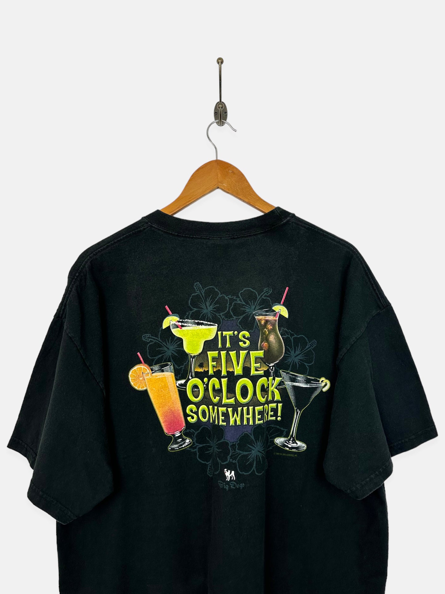 90's Big Dogs It's Five O'CLock Somewhere Vintage T-Shirt Size XL