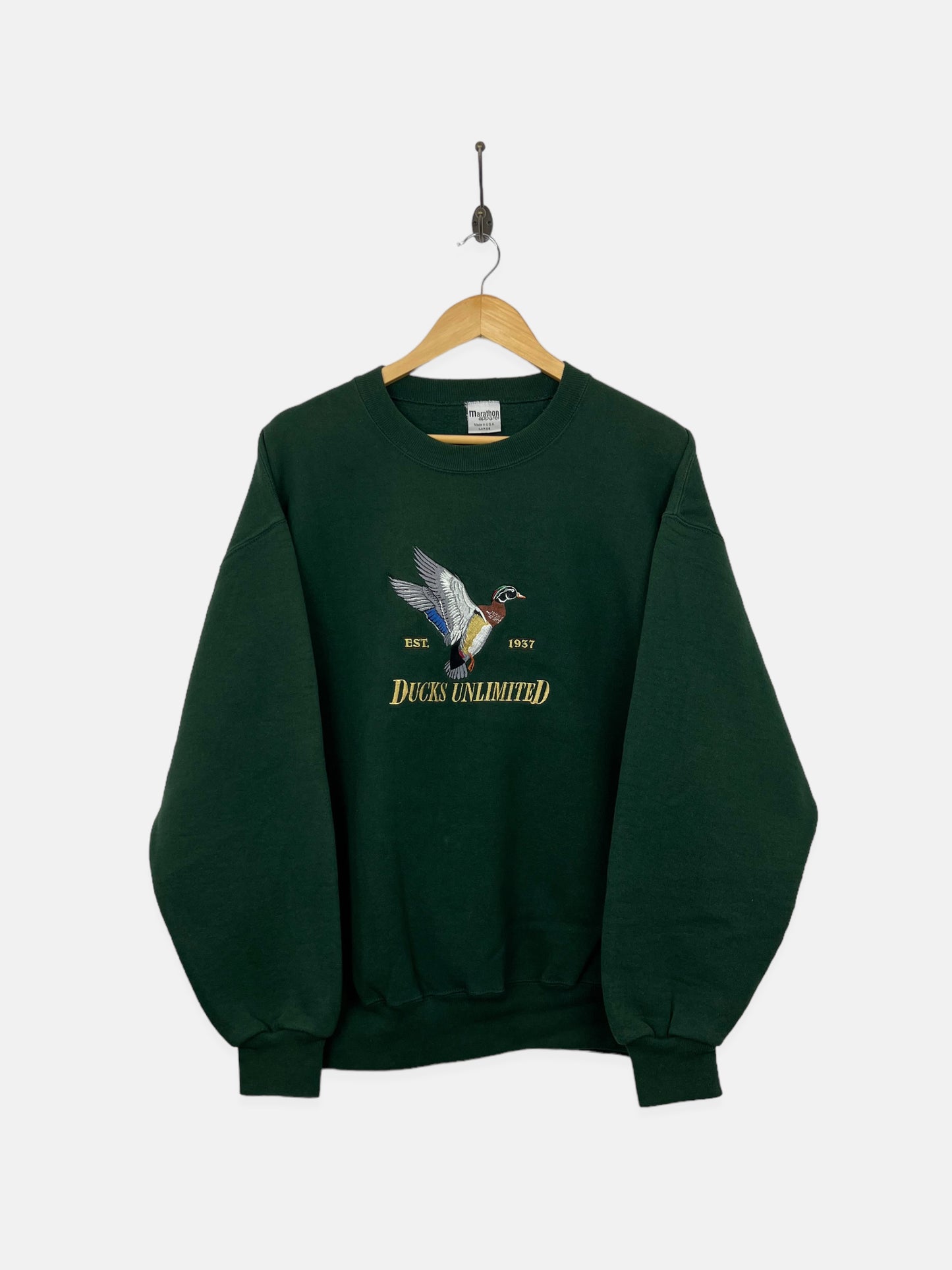 90's Ducks Unlimited USA Made Embroidered Vintage Sweatshirt Size M